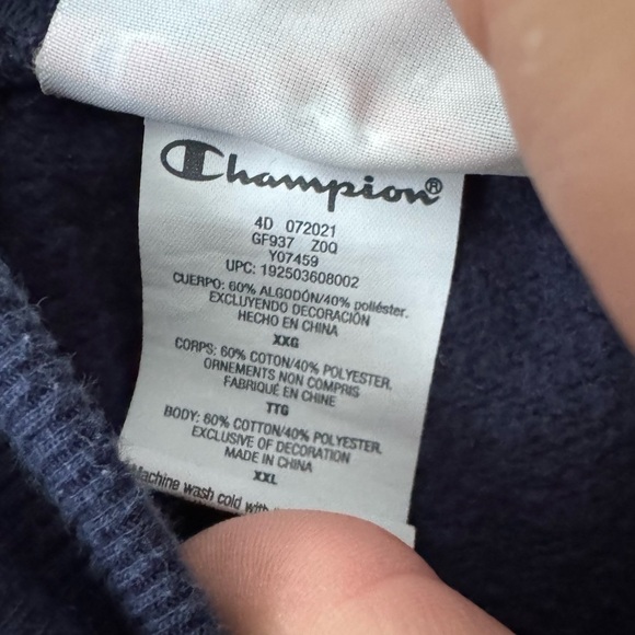 Champion mens dark blue spell out graphic sweatpants joggers Size 2XL - Picture 5 of 7